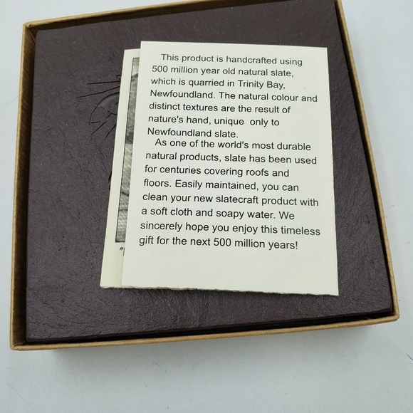 Slate Coaster Set of 4 Square Animal Print Canadian Handcrafted Boxed - Picture 12 of 13